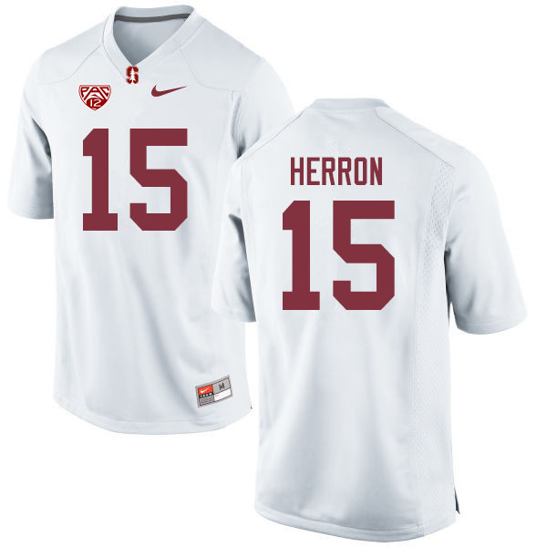Men #15 Stephen Herron Stanford Cardinal College Football Jerseys Sale-White - Click Image to Close